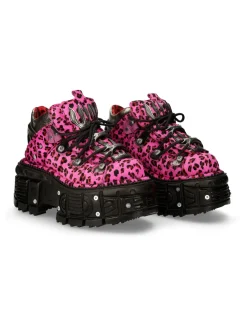 New Rock ANKLE BOOT ANIMAL PRINT IMPERFECT TANK WITH LACES M-MET011-C8 Online