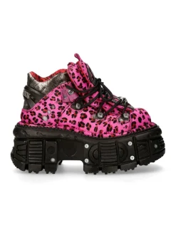 New Rock ANKLE BOOT ANIMAL PRINT IMPERFECT TANK WITH LACES M-MET011-C8 Online