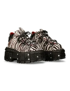 New Rock ANKLE BOOT ANIMAL PRINT IMPERFECT TANK WITH LACES M-MET011-C10 Outlet