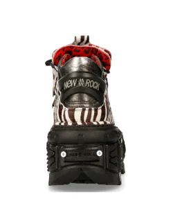 New Rock ANKLE BOOT ANIMAL PRINT IMPERFECT TANK WITH LACES M-MET011-C10 Outlet