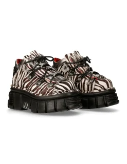 New Rock ANKLE BOOT ANIMAL PRINT TOWER WITH LACES M-MET011-C9 New