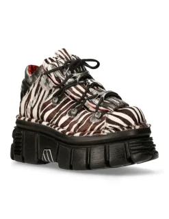 New Rock ANKLE BOOT ANIMAL PRINT TOWER WITH LACES M-MET011-C9 New