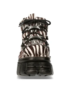 New Rock ANKLE BOOT ANIMAL PRINT TOWER WITH LACES M-MET011-C9 New