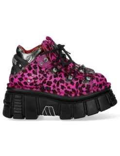 New Rock ANKLE BOOT ANIMAL PRINT TOWER WITH LACES M-MET011-C7 Sale