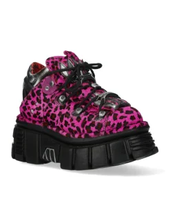 New Rock ANKLE BOOT ANIMAL PRINT TOWER WITH LACES M-MET011-C7 Sale