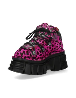 New Rock ANKLE BOOT ANIMAL PRINT TOWER WITH LACES M-MET011-C7 Sale