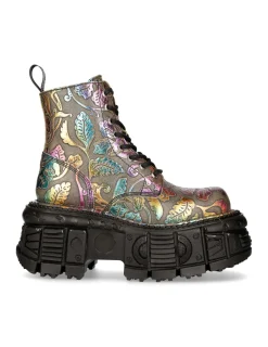 New Rock ANKLE BOOT BLACK IMPERFECT WITH LACES M-MILI084C-C21 Hot