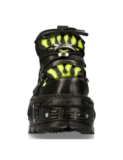 New Rock ANKLE BOOT BLACK IMPERFECT TANK WITH LACES M-MET011-C2 Discount