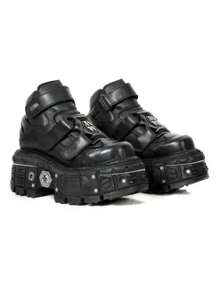New Rock ANKLE BOOT BLACK IMPERFECT M-TANK008-C1 Best