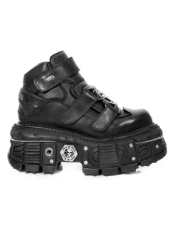 New Rock ANKLE BOOT BLACK IMPERFECT M-TANK008-C1 Best