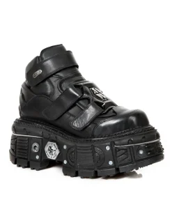New Rock ANKLE BOOT BLACK IMPERFECT M-TANK008-C1 Best