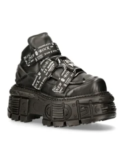 New Rock ANKLE BOOT BLACK IMPERFECT M-MET285-C2 Clearance