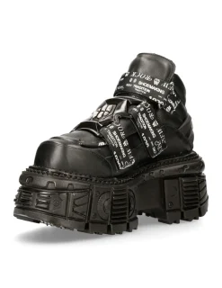 New Rock ANKLE BOOT BLACK IMPERFECT M-MET285-C2 Clearance