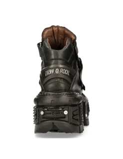 New Rock ANKLE BOOT BLACK IMPERFECT M-TANK008-C2 Best