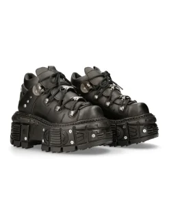 New Rock ANKLE BOOT BLACK IMPERFECT WITH LACES M-TANK106N-V2 Discount