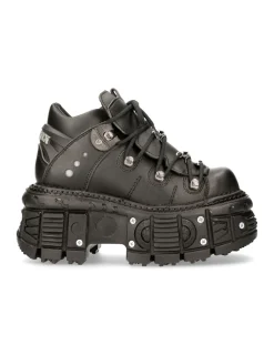 New Rock ANKLE BOOT BLACK IMPERFECT WITH LACES M-TANK106N-V2 Discount