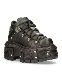 New Rock ANKLE BOOT BLACK IMPERFECT WITH LACES M-TANK106N-V2 Discount