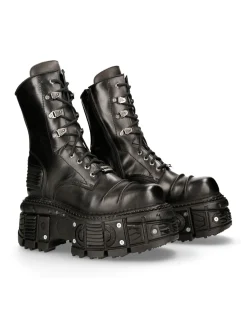 New Rock ANKLE BOOT BLACK IMPERFECT M-TANK005C-C1 Sale