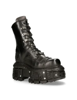New Rock ANKLE BOOT BLACK IMPERFECT M-TANK005C-C1 Sale