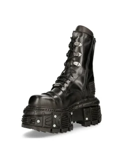 New Rock ANKLE BOOT BLACK IMPERFECT M-TANK005C-C1 Sale