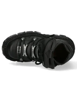 New Rock ANKLE BOOT BLACK IMPERFECT WITH LACES M-TANK006C-V1 Outlet