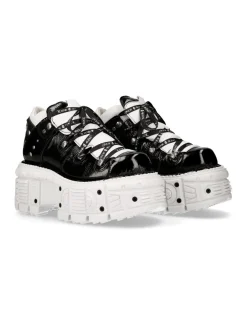 New Rock ANKLE BOOT BLACK IMPERFECT WITH LACES M-TANK106NLACE-C6