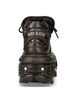 New Rock ANKLE BOOT BLACK IMPERFECT TANK WITH LACES M-TANK106-C2 New