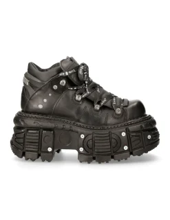 New Rock ANKLE BOOT BLACK IMPERFECT WITH LACES M-TANK106NLACE-C1 Online