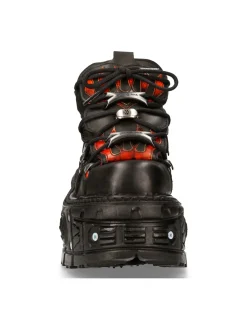 New Rock ANKLE BOOT BLACK IMPERFECT TANK WITH LACES M-MET011-C12 Discount