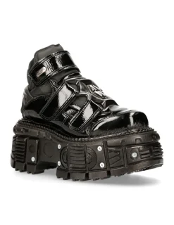 New Rock ANKLE BOOT BLACK IMPERFECT M-TANK008-R7 Hot