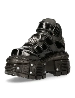 New Rock ANKLE BOOT BLACK IMPERFECT M-TANK008-R7 Hot