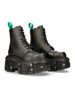 New Rock ANKLE BOOT BLACK IMPERFECT WITH LACES M-TANKMILI083C-V2 Discount