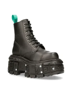 New Rock ANKLE BOOT BLACK IMPERFECT WITH LACES M-TANKMILI083C-V2 Discount
