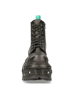 New Rock ANKLE BOOT BLACK IMPERFECT WITH LACES M-TANKMILI083C-V2 Discount