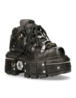 New Rock ANKLE BOOT BLACK IMPERFECT WITH LACES M-TANK006C-S1 Online