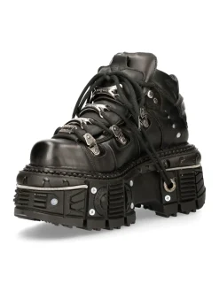 New Rock ANKLE BOOT BLACK IMPERFECT WITH LACES M-TANK006C-S1 Online
