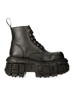 New Rock ANKLE BOOT BLACK IMPERFECT WITH LACES M-MILI215-C3 Hot