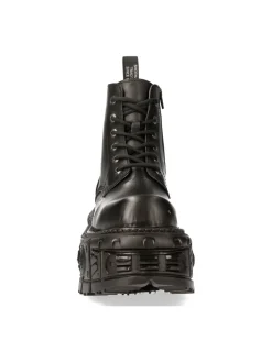 New Rock ANKLE BOOT BLACK IMPERFECT WITH LACES M-MILI215-C3 Hot