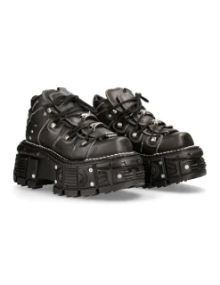 New Rock ANKLE BOOT BLACK IMPERFECT WITH LACES M-TANK106-C4 Online