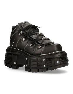 New Rock ANKLE BOOT BLACK IMPERFECT WITH LACES M-TANK106-C4 Online