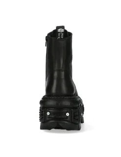 New Rock ANKLE BOOT BLACK IMPERFECT WITH LACES M-TANK083-C1 Clearance