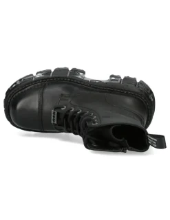 New Rock ANKLE BOOT BLACK IMPERFECT WITH LACES M-TANK083-C1 Clearance