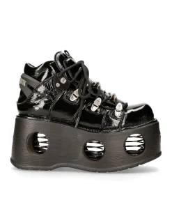 New Rock ANKLE BOOT BLACK NEPTUNO WITH LACES M-TANK006C-C8 New