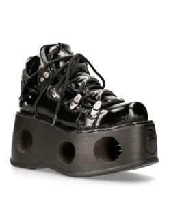 New Rock ANKLE BOOT BLACK NEPTUNO WITH LACES M-TANK006C-C8 New