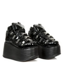 New Rock ANKLE BOOT BLACK NEW WITH LACES M-TANK006C-C7 Online