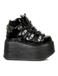 New Rock ANKLE BOOT BLACK NEW WITH LACES M-TANK006C-C7 Online