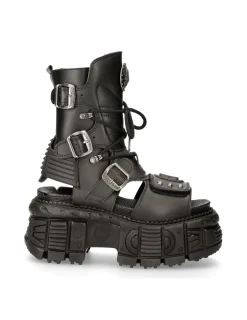 New Rock ANKLE BOOT BLACK TANK M-BIOS107-V1 New