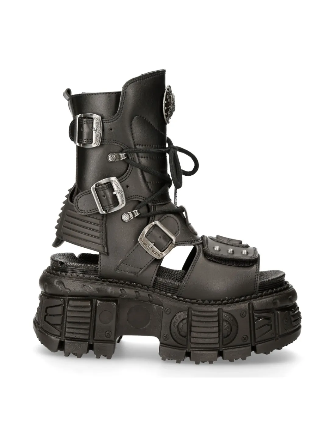 New Rock ANKLE BOOT BLACK TANK M-BIOS107-V1 New