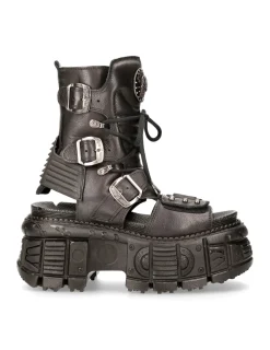 New Rock ANKLE BOOT BLACK TANK M-BIOS107-C3 New