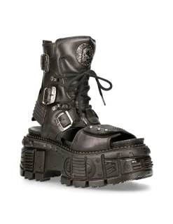 New Rock ANKLE BOOT BLACK TANK M-BIOS107-C3 New